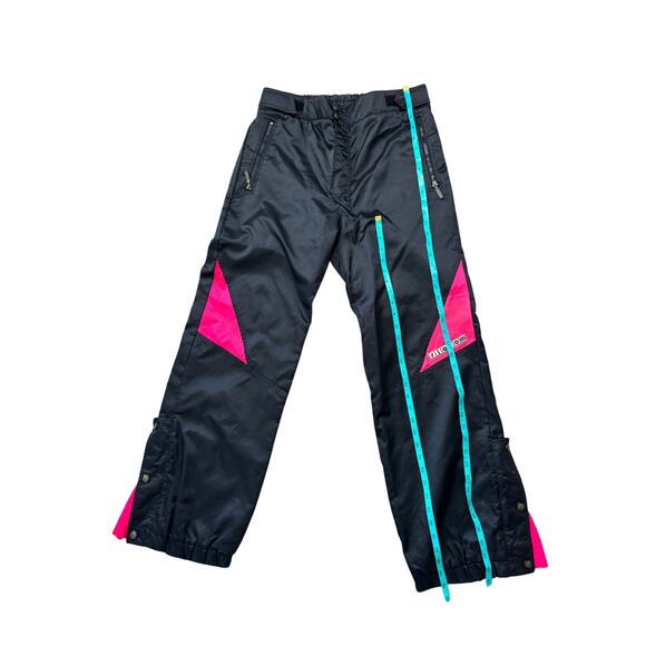 SLALOM Men's snow pants/shell, Vintage 80's-90's, Black & Pink, 34 - Picture 1 of 13
